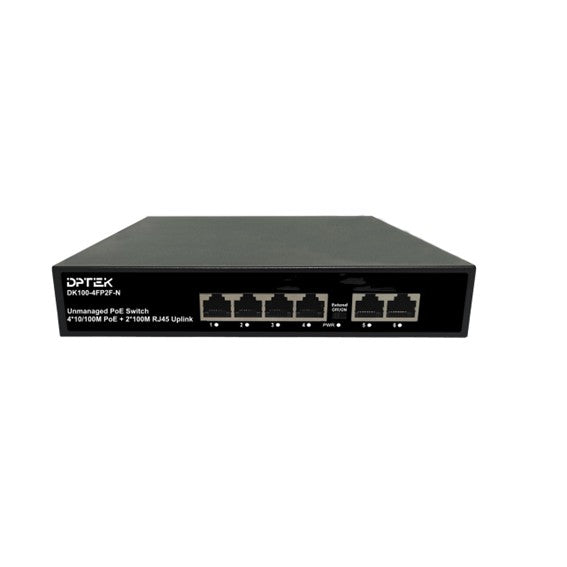 DPTEK 4 Port 100Mbps PoE + 2 Port Switch