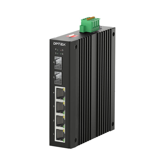 DPTEK 4 Port Gig Industrial PoE +2 SFP Switch