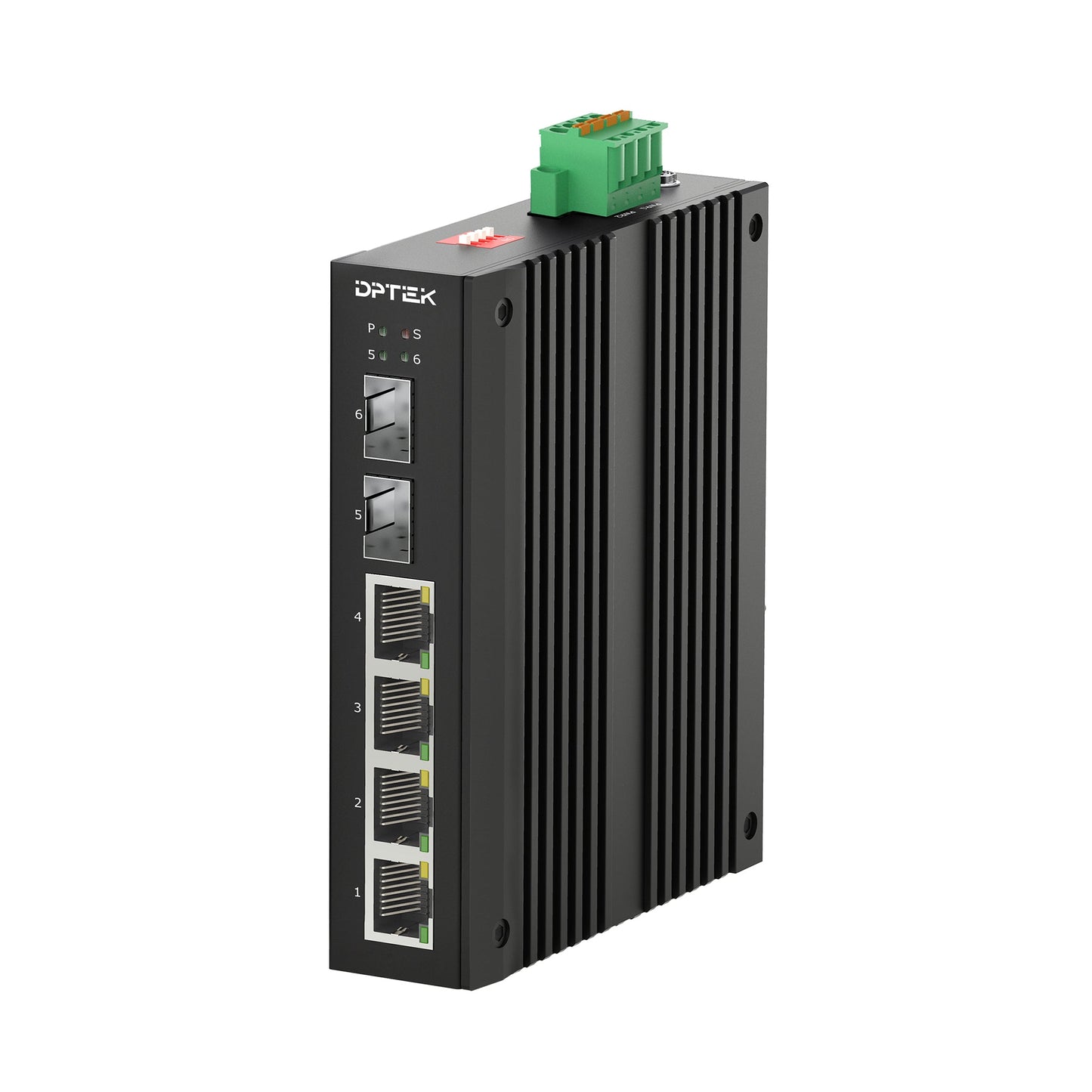 DPTEK 4 Port Gig Industrial PoE +2 SFP Switch
