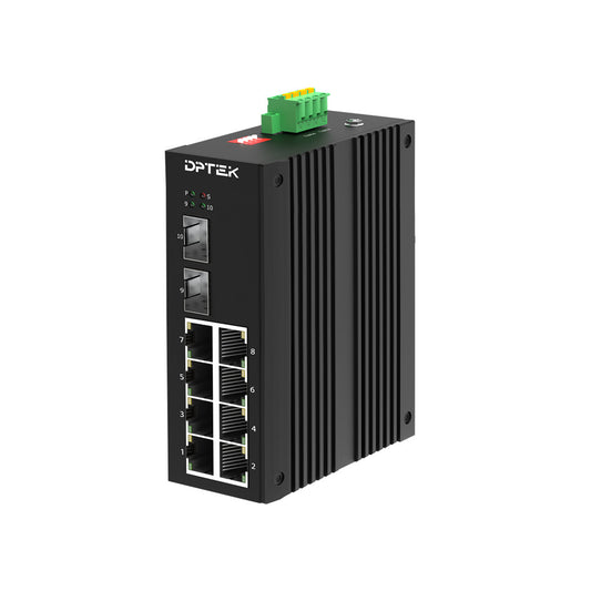DPTEK Industrial 8 Port Gigabit PoE +2 SFP