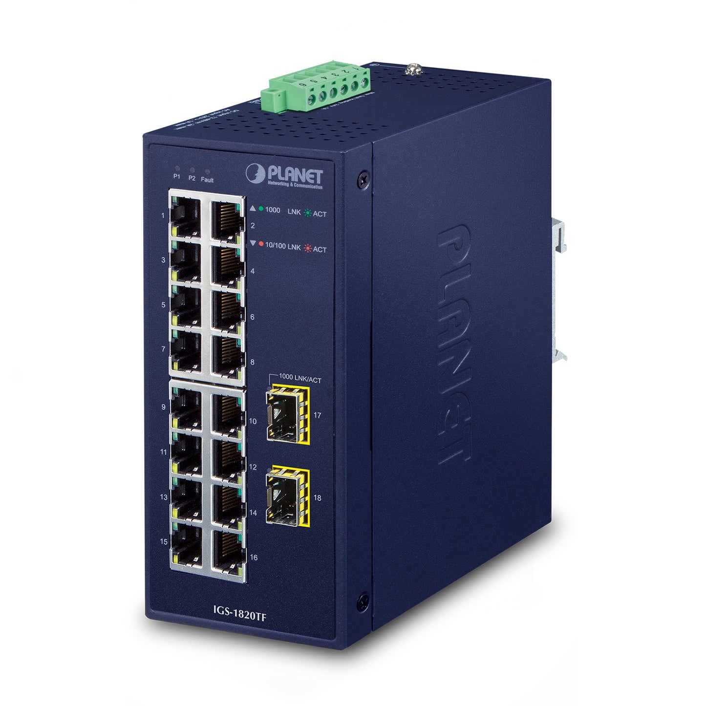 Industrial 16-Port Gigabit + 2-Port SFP Switch