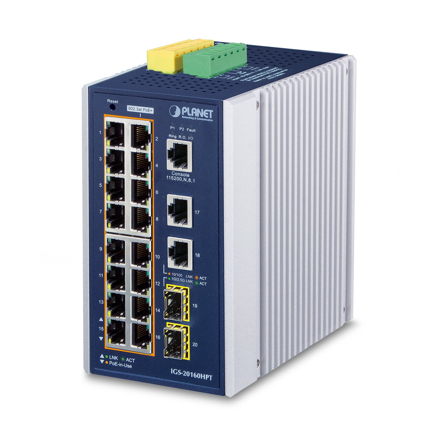 Industrial 16 Port Gigabit Managed PoE Switch