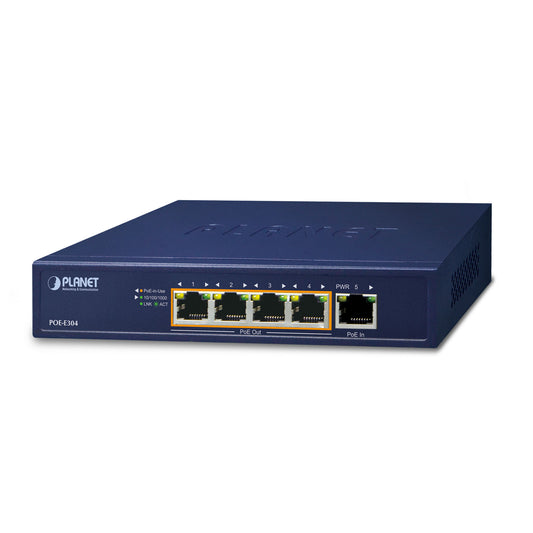 4-Port 802.3af/at +1-Port 802.3bt PoE+ Gigabit PoE Extender